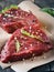 Succulent tender raw lean beef steaks lying