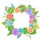 Succulents frame boho template greenery border flower wreath banner floral summer backdrop card