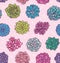 Succulents seamless pattern. Beautiful floral vector background. Trendy tropical surface design