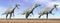 Suchomimus dinosaurs in the desert - 3D render