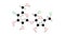 sucralose molecule, structural chemical formula, ball-and-stick model, isolated image artificial sweetener e955