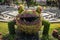 Sucre - July 21, 2017: Plant sculpture of a frog in the old town of Sucre, Bolivia