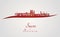 Sucre skyline in red