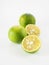 Sudachi fruit on white background
