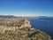 Sudak Castle in Crimea. Genoese. Aerial view