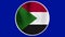 Sudan Circular Flag Loop - Realistic 4K flag waving in the wind.