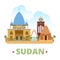 Sudan country design template Flat cartoon style w