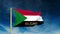 Sudan flag slider style with title. Waving in the