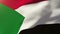 Sudan flag waving in the wind. Looping sun rises