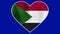 Sudan Heart Love Flag Loop - Realistic 4K flag waving in the wind