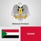 Sudan National Emblem and flag