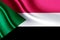 Sudan realistic flag illustration.