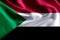 Sudan realistic flag illustration.