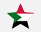 Sudan Star Flag. Sudanese Star Shape Flag. Republic of the Sudan Country National Banner Icon Symbol Vector