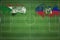 Sudan vs Haiti Soccer Match, national colors, national flags, soccer field, football game, Copy space