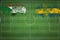 Sudan vs Sweden Soccer Match, national colors, national flags, soccer field, football game, Copy space