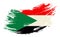 Sudanese flag grunge brush background. Vector illustration.