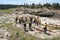 SUDBURY, ONTARIO, CANADA - MAY 21 2009: Group of workers and geologists in hardhats and high-visibility vests standing