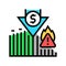 sudden change market trends financial crisis color icon vector illustration