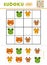 Sudoku for children, education game. Cartoon animals