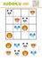 Sudoku for children, education game. Cartoon animals