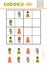 Sudoku for children, education game. Cartoon characters