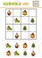 Sudoku for children, education game. Set of Christmas items - Gi