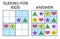 Sudoku. Kids and adult mathematical mosaic. Magic square. Logic