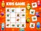 Sudoku kids game with cartoon superhero vitamins