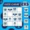 Sudoku kids game with robots, vector logic riddle
