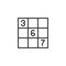 Sudoku puzzle game line icon