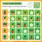 Sudoku puzzle. What images are missing in each line? Cactus. Houseplants or indoor plants. Logic puzzle for kids. Education game