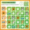 Sudoku puzzle. What images are missing in each line? Dogs. Logic puzzle for kids. Education game for children. Worksheet vector