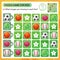 Sudoku puzzle. What images are missing in each line? Sports balls. Logic puzzle for kids. Education game for children. Worksheet