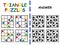 Sudoku set four by four with the answer vector illustration