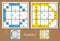 Sudoku vector set with answers. C, D letters
