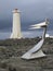 Sudurflos reefs and Akranes Lighthouse. Western coastline of Iceland