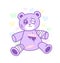 Suffering bear toy with injured body yami kawaii style