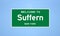 Suffern, New York city limit sign. Town sign from the USA.