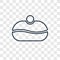 Sufganiyah concept vector linear icon isolated on transparent ba
