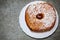 Sufganiyah - Jewish Donuts for Jewish holiday Hanukkah.  Sufganiyah -main symbol of Hanukkah. Jewish cuisine, Israel