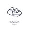 sufganiyah outline icon. isolated line vector illustration from religion collection. editable thin stroke sufganiyah icon on white