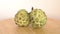 Sugar Apple custard apple, Annona, sweetsop rotate on wooden table