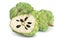 Sugar apple or custard apple isolated on white background with clipping path and full depth of field. Exotic tropical