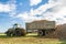 A sugar beet harvest in progress - Tractor and trailer unload sugar beets