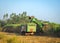 Sugar cane harvesting machine Loading sugarcane truck Productivity ready to sell.