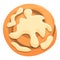 Sugar cinnamon roll bun icon cartoon vector. Pastry food