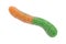 Sugar coated orange and green gummy worm