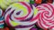 Sugar Color Chewy Gelatin Candy Rotating on Table