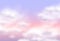 Sugar cotton pink clouds vector design background. Magic fairytale backdrop. Fluffy sky texture